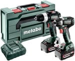 METABO.Rinkinys COMBO 18V 2.9.3 (BS 18 LT BL + SSW 18 LT 300 BL) 2x5,2Ah METABOX