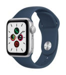 Apple Watch SE2nd Gen GPS, 44mm Silver Aluminium Case ,Abyss Blue Sport Band - MKQ43UL/A