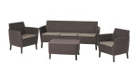 Salemo 3 seater set lauko baldų komplektas, rudas