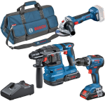 Bosch 3 tool kit 18V, Carton, 2x4.0 PC, 18V-40