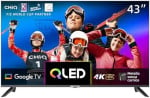 Televizorius CHiQ U43QM8E TV 43", QLED, "Google TV", be rėmelių, "Dolby Audio", dbx-tv, naujas pjedestalo dizainas