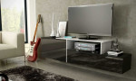 Cama TV cabinet SIGMA 3 180 juodas/juodas gloss + balta