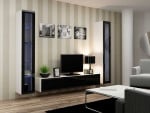 Cama Living room cabinet set VIGO 5 baltas/juodas gloss