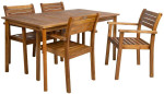 Lauko baldų komplektas Sodo baldų komplektas FORTUNA table and 4 chairs, acacia