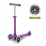 Rožinė Micro scooter Mini Deluxe LED Violetinė/Rožinė