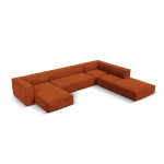 Šešiavietė dešininė sofa Agawa, 365x270x68 cm, raudona