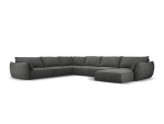 Panoraminė kairinė sofa Vanda, 8 sėdimos vietos, pilka