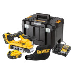 Juostinis šlifuoklis DeWalt DCW220P2-QW; 18 V; 2x5,0 Ah akum.