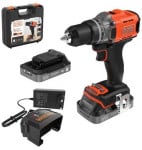 akumuliatorinis gręžtuvas/suktuvas, 45Nm, 18V POWERCONNECT, Black & Decker [BCD382D2XK-QW] 2x2.0Ah, lagaminas