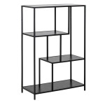 Bookcase SEAFORD 77x35xH114cm, juodas