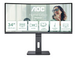 AOC CU34P3CV | 34 " | VA | 21:9 | 100 Hz | 4 ms | 3440 x 1440 pixels | HDMI ports quantity 1