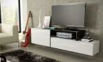 Cama TV cabinet SIGMA 3 180 baltas gloss + juodas