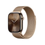 Apple Watch Series 10 GPS + Cellular 42mm Gold Titanium Case with Gold Milanese Loop MX083ET/A