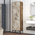 Kalune Design Spintelė Berlin A - Walnut, Baltas Marble