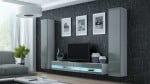 Cama Living room cabinet set VIGO NEW 4 baltas/pilkas gloss