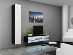 Cama Living room cabinet set VIGO NEW 13 juodas/baltas gloss