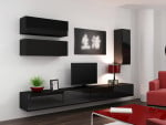 Cama Living room cabinet set VIGO 13 juodas/juodas gloss