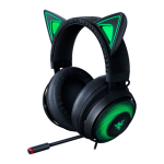 Žaidimų ausinės Razer Kraken Kitty Edition, Chroma RGB, ANC mikrofonas, THX erdvinis garsas, USB jungtis, Juodos spalvos