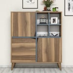 Kalune Design Mėlyna Spintelė Pulse - Walnut, Mėlyna