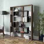 Kalune Design Knygų lentyna Esteban - Walnut, Juodas