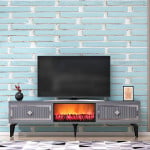 TV stalas Flame Fireplace - Anthracite, Silver