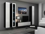 Cama Living room cabinet set VIGO 15 juodas/baltas gloss