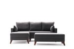 Kampinė sofa-lova Bella Mini Left, pilka