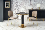 Gold MOLINA round table, juodas marble / juodas / auksinis