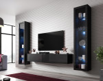 Cama Living room cabinet set VIGO SLANT 6 juodas/juodas gloss