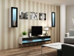 Cama Living room cabinet set VIGO NEW 11 baltas/juodas gloss