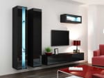 Cama Living room cabinet set VIGO NEW 2 juodas/juodas gloss