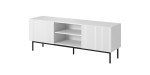 Cama Meble TV Spintelė - Pafos RTV Spintelė Ant Juodo Plieno Rėmo 150x40x60 Cm Balta Matinė