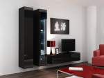 Cama Living room cabinet set VIGO 10 juodas/juodas gloss