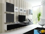 Cama Living room cabinet set VIGO 22 baltas/juodas gloss