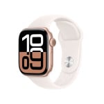 Apple Watch Series 10 GPS + Cellular 42mm Rose Gold Aluminium Case with Light Blush Sport Band - S/M MWX93ET/A