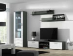 SOHO 1 set (RTV180 cabinet + S1 cabinet + shelves) Gloss pilkas/baltas