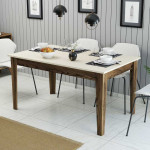 Kalune Design Pietų stalas Milan 517 - Walnut, Kreminis