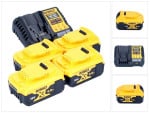 įkrovimo rinkinys DeWalt DCB 1104 P4 12 V / 18 V 4x akumuliatoriai 5,0 Ah + DCB 1104 įkroviklis