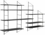 Wall shelf BELFAST 196x25xH111cm, juodas