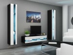 Cama Living room cabinet set VIGO NEW 12 juodas/baltas gloss