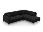 Dešininė kampinė sofa Venus, 5 sėdimos vietos, juoda