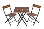 Lauko baldų komplektas Kalune Design Bistro Set 4, rudas/juodas