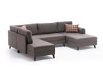 Kampinė sofa-lova Belen, ruda