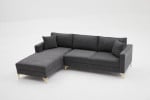 Kampinė sofa Asir Berlin Left, pilka/auksinė