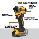 Smūginis suktuvas DeWALT DCF850E2T; 18V 2x1,7Ah