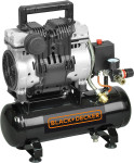 Black & Decker Juodas & Decker Juodas&DECKER Kompresorius BEZOLEJ. 6L /1KM/ 8BAR /0,75KW / BARDZO CICHY