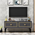 TV stalas Arel - Anthracite, Gold