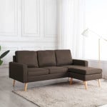 Trivietė sofa su pakoja, ruda