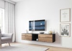 Cama living room furniture set ROCO 10 (2xRO3 + RO6) antracite/wotan oak