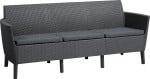 Trivietė lauko sofa Salemo, pilka